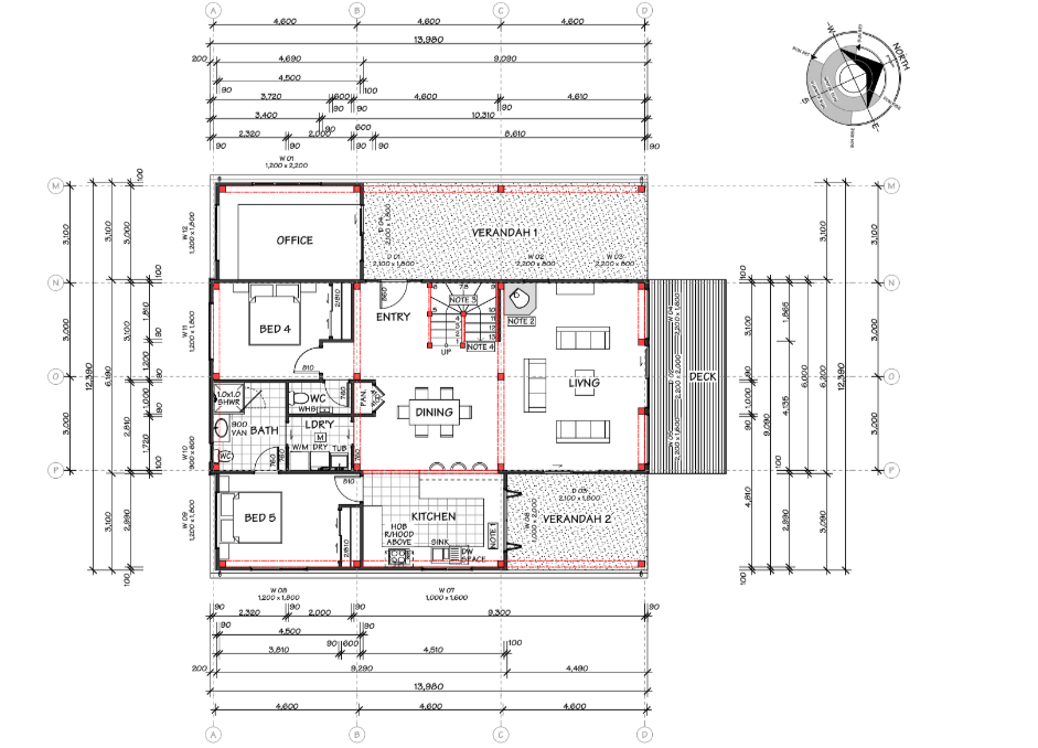 Floor plan - New Zealand barn home featuring lifestyle design and timber joinery